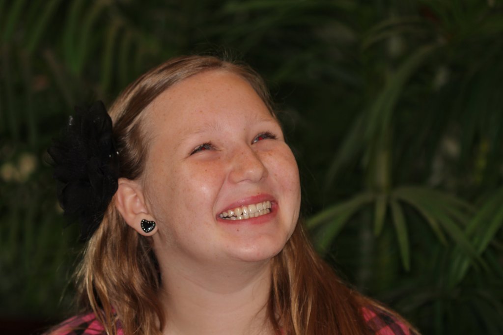 Woman smiling after Braces